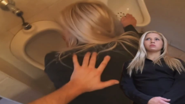 Young barmaid earns cash by getting fucked in the john 6 Young barmaid earns cash by getting fucked in the john